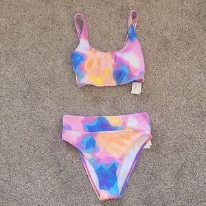 Salt + Cove Pink and Blue Tie-dye Bikini Size Small NWT